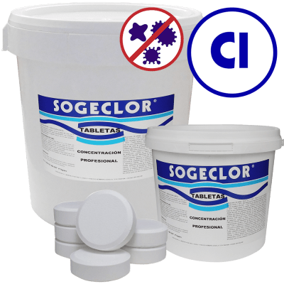 Cloro Tabletas Sogeclor de acción lenta.